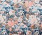 Blue-Coral-Multi Abstract Floral Print Stretch Spandex Twill Sateen Fabric By the Yard